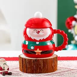 Кружка с крышкой новогодняя Merry Christmas 3 13687 400 мл