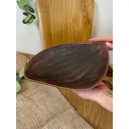 Блюдо овальне  керамічне (глиняне) 1 л Гладке