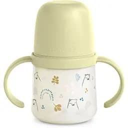 Чашка з силіконовим носиком Suavinex Bear family 150 мл +6 місяців зелена (308676)