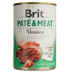 Влажный корм для собак Brit Pate & Meat Venison с олениной 400 г