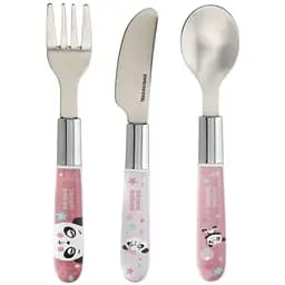 Набір столових приборів Canpol babies Exotic Animals з нержавіючої сталі рожевий (9/477_pin2)