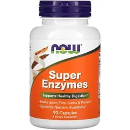 Натуральная добавка NOW Super Enzymes, 90 капсул