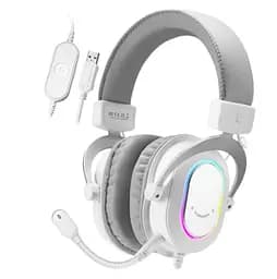 Игровые наушники с микрофоном Fifine H-6W RGB USB 7.1 White