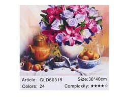 Алмазна мозаїка за номерами Букет на столі 60315_BGLD, 30x40 см