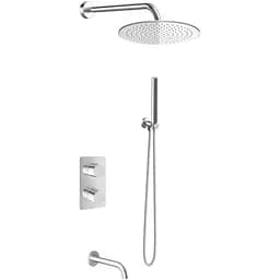 Душова система Kohlman Experience 30 chrome з термостатом + BOX прихованого монтажу KPL-QW433ER30, Хром