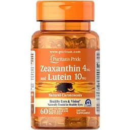 Натуральна добавка Puritan's Pride Zeaxanthin 4 mg with Lutein 10 mg, 60 капсул