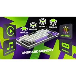 Клавіатура Hator Hellyberry HK75 Mechanical Linear RGB Wireless/Bluetooth/USB UA White/Violet (HK75_wireless) - мініатюра 10