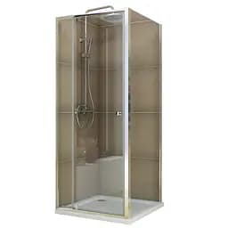 Душевая кабина без поддона Koer SR SC05-90x90x195-TR-01 прозрачное стекло Easy Clean 6 мм, хром KR5363, Универсальная, прозрачная, хром