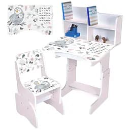 Дитяча парта Bambi N 2071-10-7 Пташка з українською абеткою та стільчиком сакура