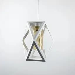 Світильник в геометричному білому металевому корпусі Line.F Колір плафона Янтарний