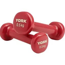 Гантели для фитнеса York Fitness виниловые круглые 2х0,5кг розовый
