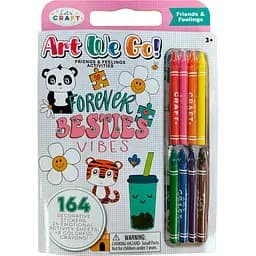 Раскраска Let's Craft Art We Go "Друзья и чувства" с наклейками и восковыми мелами