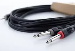 Комутаційний кабель mini Jack 3,5 stereo — 2x Jack mono 6.3 1.5 м Cordial EY 1,5 WPP - мініатюра 3