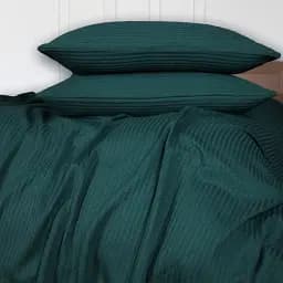 Комплект постільної білизни MirSon Arrowline Emerald 220х240 см смарагдовий(2200010671483) - мініатюра 4