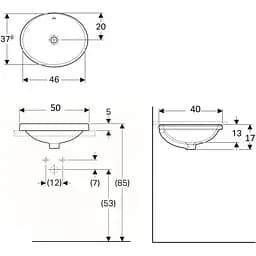 Раковина Geberit VariForm 50 500.709.01.2, Білий - мініатюра 3