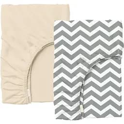 Набір простирадл на резинці Cosas BEIGE/GREY ZIGZAG 160х200х20 см (Set_Beige_ZigGrey_160x200_2)