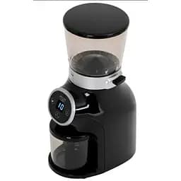 Кофемолка Adler AD 4450 Burr 300 Вт, конические металлические жернова, 31 степень помола, контейнер 300 г, таймер 25 с, черная/серебристая