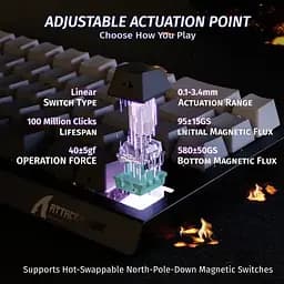 Ігрова магнітна клавіатура ATTACK SHARK X68 HE,RGB,Rapid Trigger, Темно-сірий - мініатюра 4
