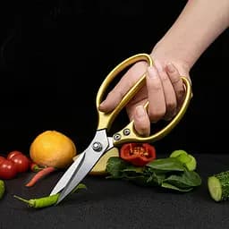 Кухонні багатофункціональні ножиці з неіржаючої сталі (рибочистка, горіхокол, відкривачка, оброблення м'яса), Kitchen Master Золотистий 87949 - мініатюра 8