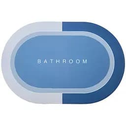 Килимок у ванну Stenson R30939-90 овальний 60х90 см сіро-блакитний (35642)