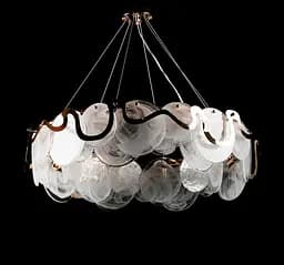 Люстра з димчастим склом Splendid Ray LK1018/800/12 GD золото біла 85 см на 12 ламп E14