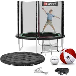 Батут Hop-Sport 8ft (244см) чорно-зелений з зовнішньою сіткою - мініатюра 3