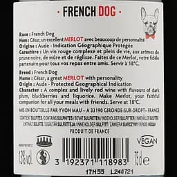 Вино French Dog Aude IGP червоне сухе 0.75 л (917830) - мініатюра 3