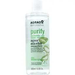 Вода мицеллярная Agrado Purify Micellar Makeup Remover Water для снятия макияжа с алоэ вера 400 мл