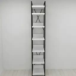 Шкаф Гардероб Уни секция 4 серии Конект Ferrum-decor 220x40x50см Черный металл ДСП Белый 32 мм (FRD-104547)