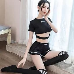 Еротичний рольовий костюм Поліцейської One Size (XS-S) костюм для рольових ігор чорний