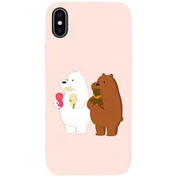 Чохол-накладка Toto Matt TPU 2 mm Print Case Apple iPhone X/XS #66 Bear Icecreame Sand pink