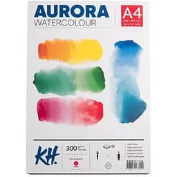 Альбом для акварелі Watercolour А4 300г/м2 12 л HP дрібне зерно Aurora