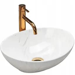 Умивальник Rea Sofia calala marmur накладний REA-U6598, Білий