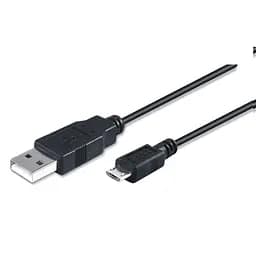 Кабель USB 2.0 AM/Micro 5 pin 1.8 м, 1 ферит, чорний, Пакет