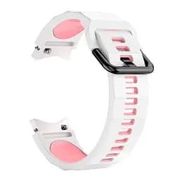 Браслет Ribbed для Samsung Galaxy Watch 5 - біло-рожевий ширина кріплення 20мм силікон Watchbands (W11-3WB99249934) - мініатюра 2