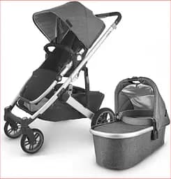 Універсальний візочок 2 в 1 UPPAbaby CRUZ 2, JORDAN (графітово-сірий меланж/срібляста рама/чорна шкіра) - мініатюра 2