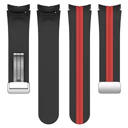 Ремінець для Samsung Galaxy Watch 6 - чорно-червоний ширина кріплення 20мм силікон Watchbands Cls-line (W16-3WB612111106) - мініатюра 5