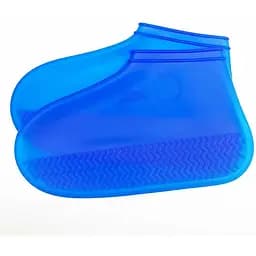 Многоразовые бахилы-чехлы для обуви от воды и грязи силиконовые M Blue (kz140)