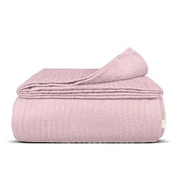 Плед-покрывало Cosas Blush Knitted Braid косичка 200х220 см сакура (Blanket_11Blush_KnittedBraid_200x220)