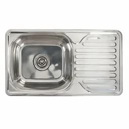 Кухонна мийка з нержавіючої сталі Platinum поліровка 7642 (0,8/180 мм), R, Polish - мініатюра 6