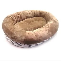 Лежак овальний для собак та котів Ложе Zoo-hunt коричневий №3 60х80х24 см