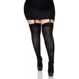 Панчохи Leg Avenue Nylon Thigh Highs + Black Plus size