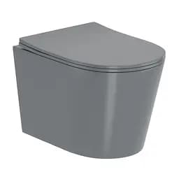 Унитаз подвесной Imprese Jess Rimless темно серый матовый с сидением Soft Close i11330MG