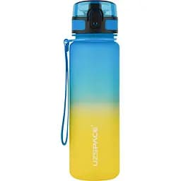 Пляшка для води UZspace Frosted Gradient жовто-блакитна 500 мл (3026)