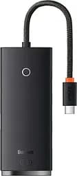USB-хаб Baseus Lite Series 4-Port Type-C HUB Adapter Type-C to USB 3.0*4 25cm WKQX030301 Black