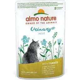 Влажный корм для кошек Almo Nature Holistic Functional Cat с индейкой, профилактика мочекаменной болезни 70 г