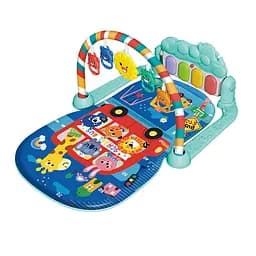 Развивающий коврик пианино, мелодии, подсветка, 5 подвесок, погремушки