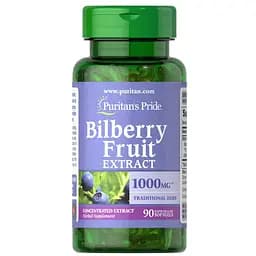 Натуральна добавка Puritan's Pride Bilberry Fruit Extract 1000 мг, 90 капсул