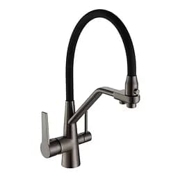 Смеситель для кухни на две воды Frap F4374-15 серый