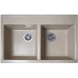 Гранітна кухонна мийка Romzha Valuri 78-2D Piesok (301) з двома чашами